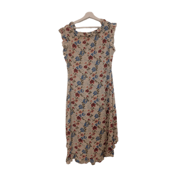 Floral ruffle midi dress