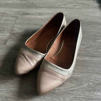 Beige and silver ballerinas