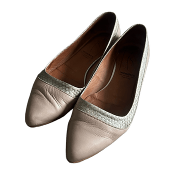 Beige and silver ballerinas