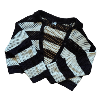Striped crochet cardigan