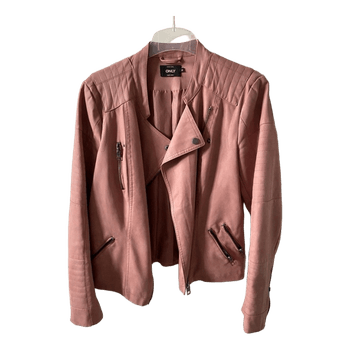 Only pink faux leather jacket