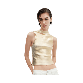 Mango gold metallic sleeveless top | XS | party & festive