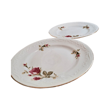 Porcelana lautanen kukkakuviolla