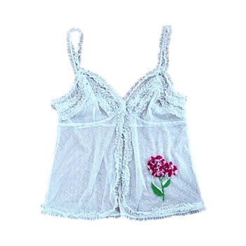 White sheer camisole top