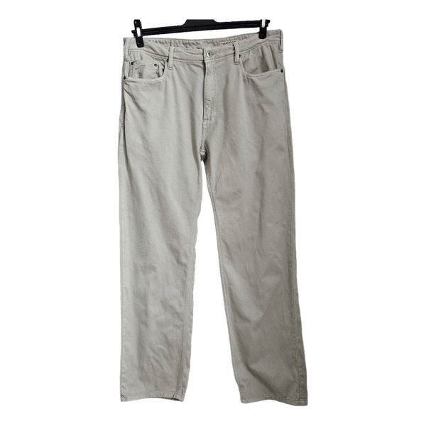 Orvis Five Pocket 100% Cotton Jeans Beige Men's 34x32 Straight Leg Heritage