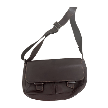 Brown leather shoulder bag