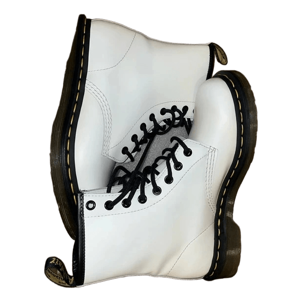 Dr. Martens white leather boots