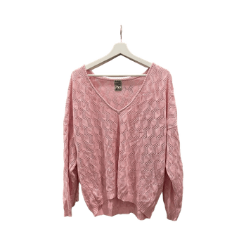 Vaaleanpunainen neulepusero