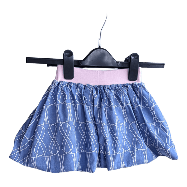 Blue patterned skirt