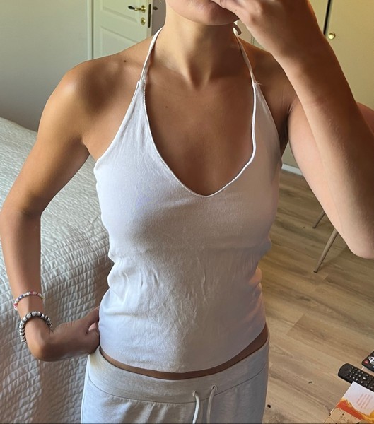 Hvid halterneck top
