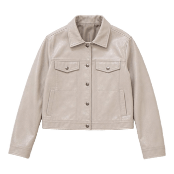 Beige faux leather jacket