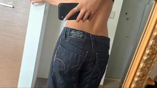 Dark denim jeans