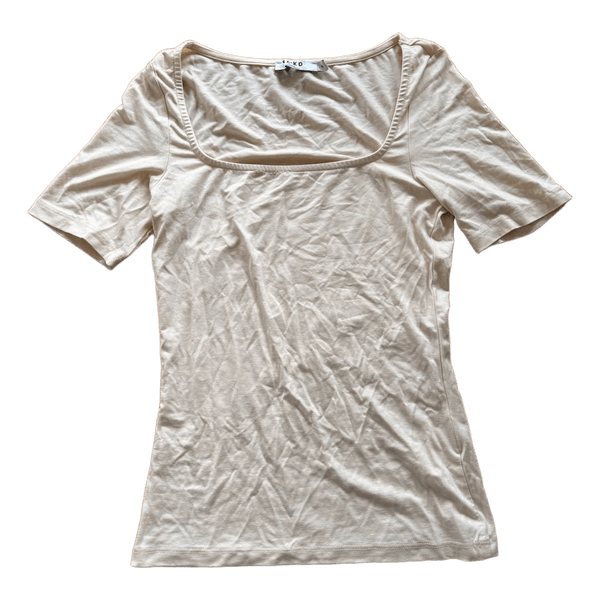 Beige kortærmet top