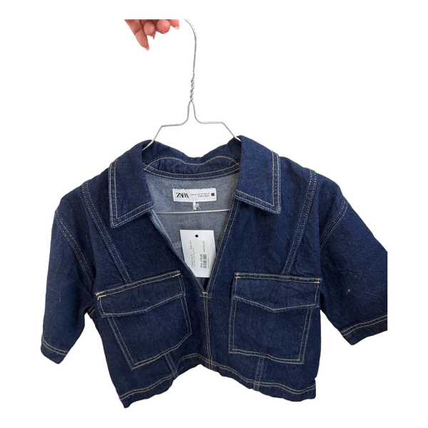 Zara kortærmet denim top