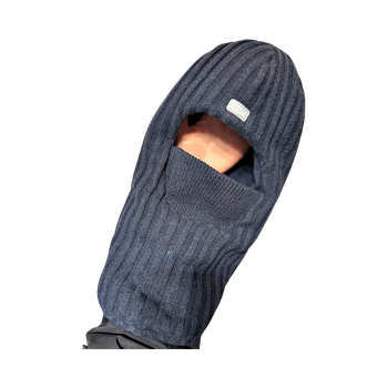 Navy blue ribbed balaclava