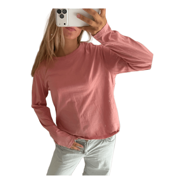 Pink langærmet bluse