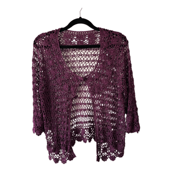 Vintage Purple crochet cardigan