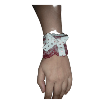 Lace bracelet cuffs with ribbon