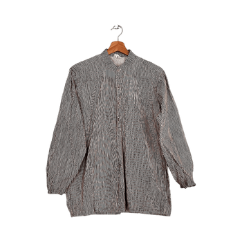 Marimekon vintage beige ruskearaidallinen paita