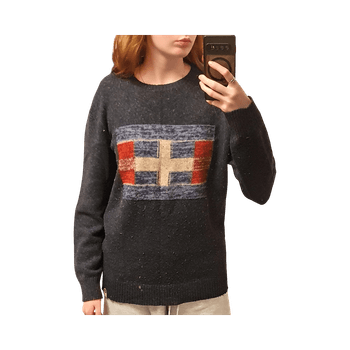 Navy knitted sweater with flag design