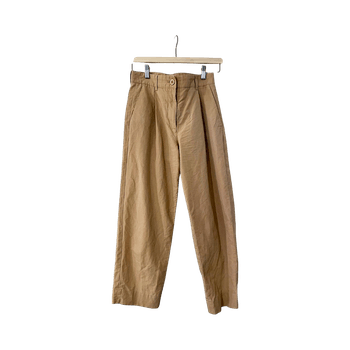 Beige high-waist 3/4 trousers