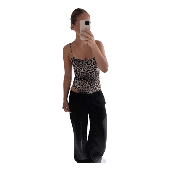 Bodystocking med leopardprint