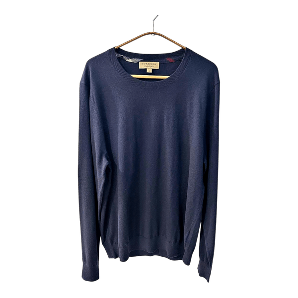 Burberry men's navy blue lightweight cashmere sweater
