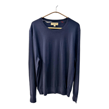 Burberry men's navy blue lightweight cashmere sweater