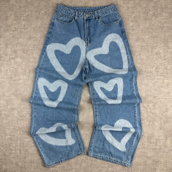 SHEIN Heart Print Jeans