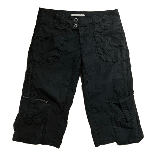 Black cargo capri pants