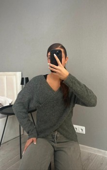 Grey v-neck sweater