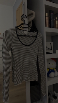 Striped long-sleeved top