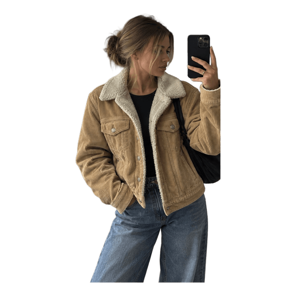 Beige corduroy sherpa jacket