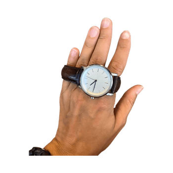 Brown leather strap watch