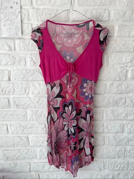 Pink floral tunic top/dress