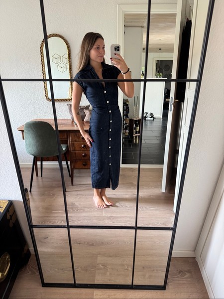 Blå denimkjole
