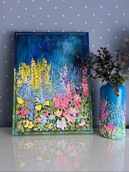 Textured floral painting