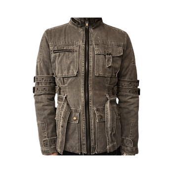Washed grey utility jacket