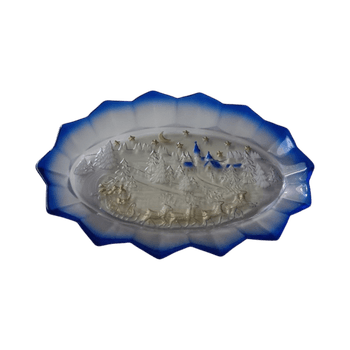 Sininen lasitarjotin