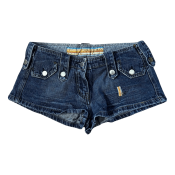 Blue denim mini shorts