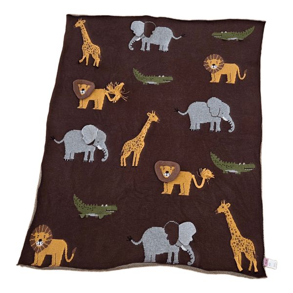Rice animal print 3D baby blanket