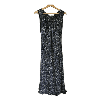 Vintage Y2K New Look Floral Midi Maxi Dress UK 10 EU 38 Navy Blue Ditsy Floral Cottagecore Boho