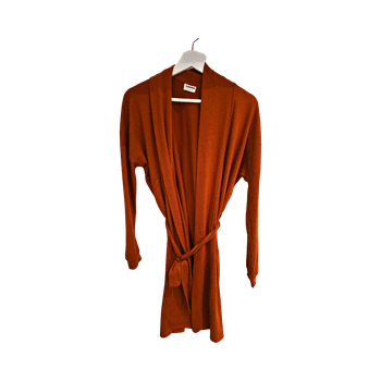 Ruosteinen avonainen neuletakki