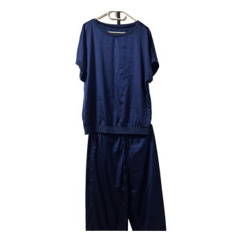 Blue satin loungewear set