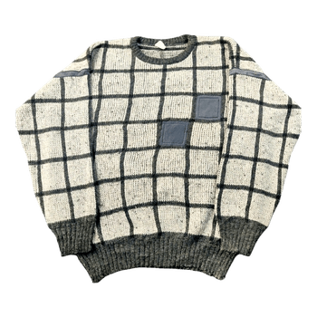 Chewitt Vintage Villasekoite Ruutuneule - Harmaa - L/XL - Unisex