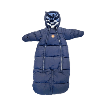 Navy puffer baby snowsuit, 62/68