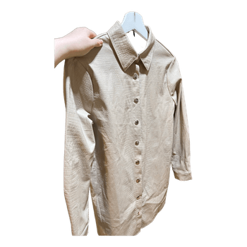 Beige faux leather shirt