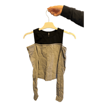 Cropp grey black top