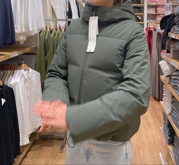 Grøn uniqlo dun jakke