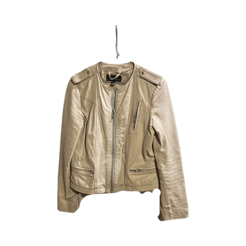 Beige Leather Jacket